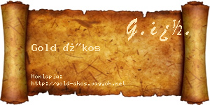 Gold Ákos névjegykártya
